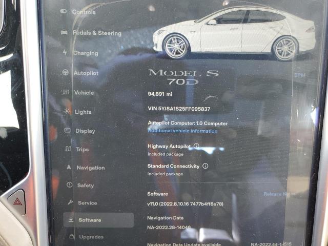 Photo 8 VIN: 5YJSA1S25FF095837 - TESLA MODEL S 70 