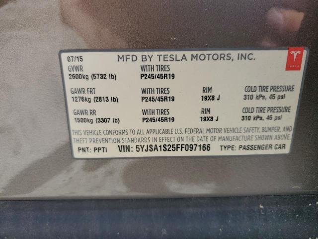 Photo 12 VIN: 5YJSA1S25FF097166 - TESLA MODEL S 