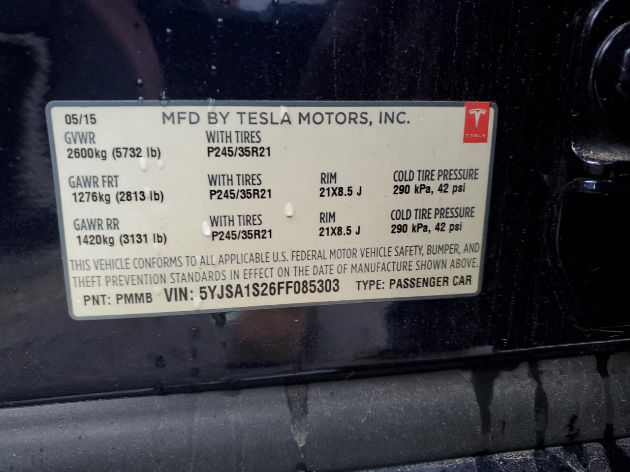 Photo 11 VIN: 5YJSA1S26FF085303 - TESLA MODEL S 