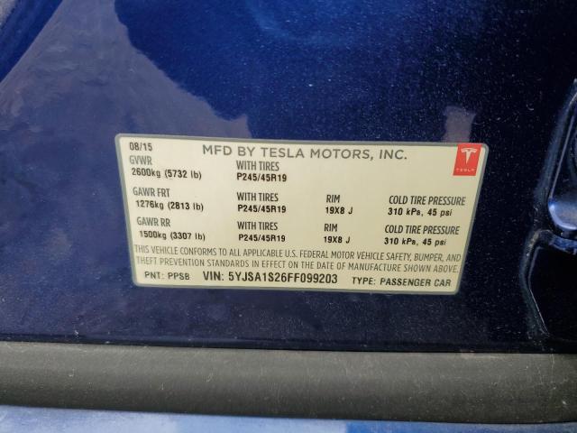 Photo 11 VIN: 5YJSA1S26FF099203 - TESLA MODEL S 70 