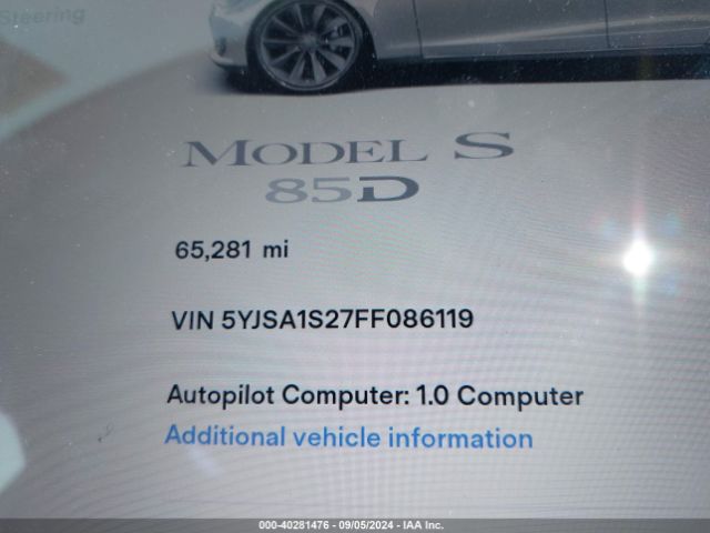 Photo 6 VIN: 5YJSA1S27FF086119 - TESLA MODEL S 