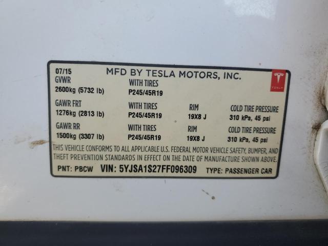 Photo 12 VIN: 5YJSA1S27FF096309 - TESLA MODEL S 70 