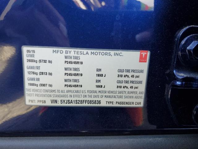 Photo 12 VIN: 5YJSA1S28FF085836 - TESLA MODEL S 70 