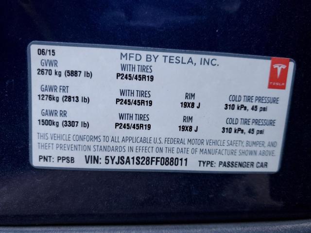 Photo 11 VIN: 5YJSA1S28FF088011 - TESLA MODEL S 70 