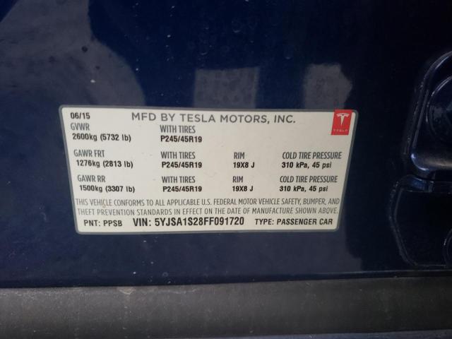 Photo 9 VIN: 5YJSA1S28FF091720 - TESLA MODEL S 70 