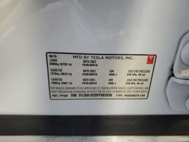 Photo 12 VIN: 5YJSA1S28FF093936 - TESLA MODEL S 70 