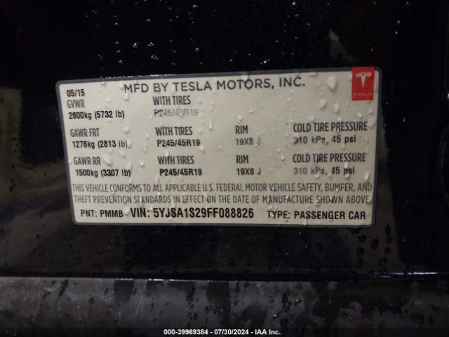 Photo 8 VIN: 5YJSA1S29FF088826 - TESLA MODEL S 