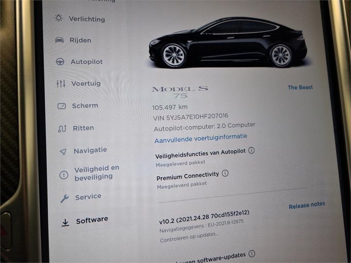 Photo 20 VIN: 5YJSA7E10HF207016 - TESLA S 