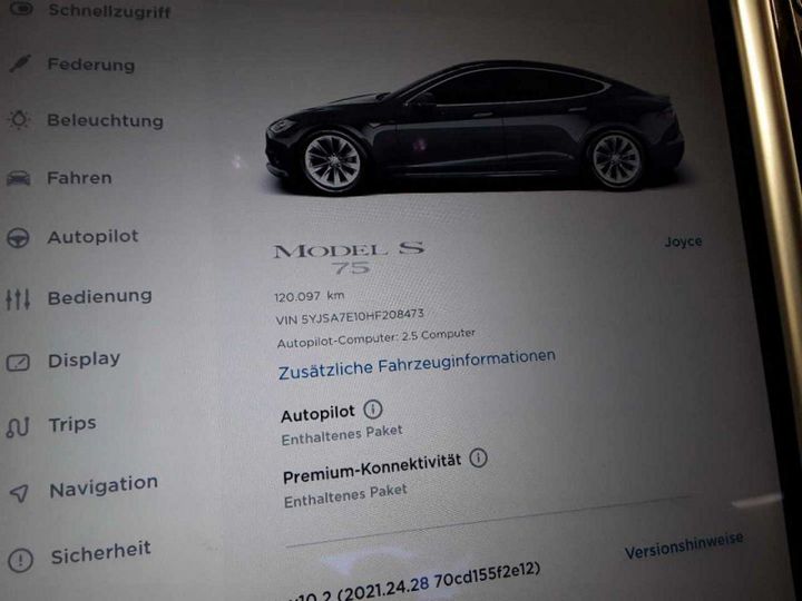 Photo 13 VIN: 5YJSA7E10HF208473 - TESLA MODEL S 