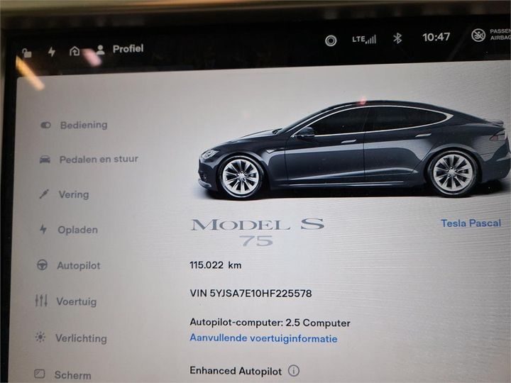 Photo 10 VIN: 5YJSA7E10HF225578 - TESLA S 