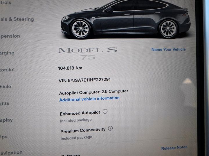 Photo 5 VIN: 5YJSA7E11HF227291 - TESLA MODEL 