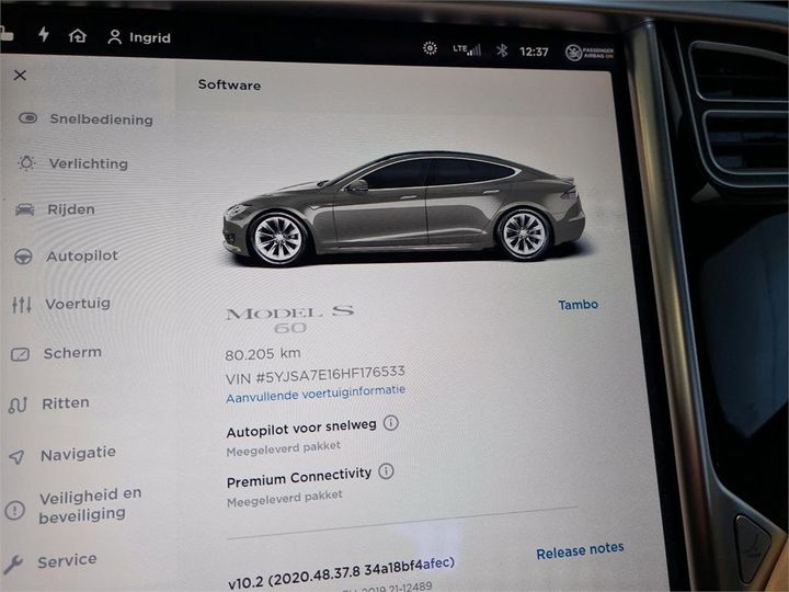 Photo 10 VIN: 5YJSA7E16HF176533 - TESLA S 