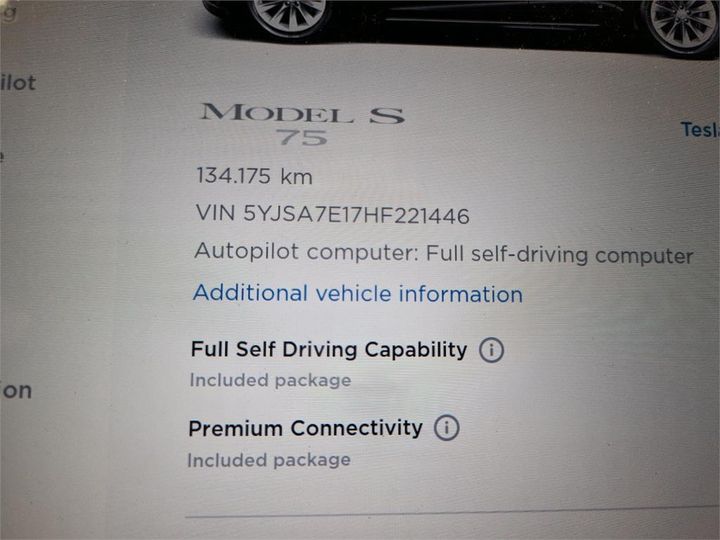 Photo 19 VIN: 5YJSA7E17HF221446 - TESLA S 