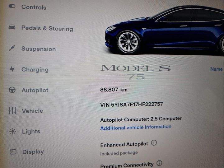 Photo 8 VIN: 5YJSA7E17HF222757 - TESLA S 