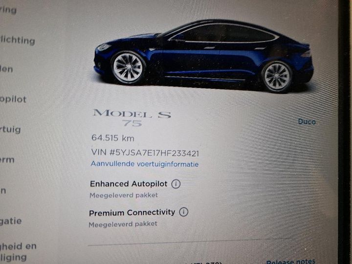 Photo 20 VIN: 5YJSA7E17HF233421 - TESLA S 