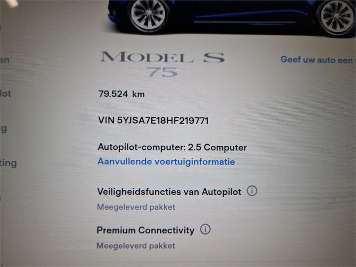 Photo 10 VIN: 5YJSA7E18HF219771 - TESLA S 