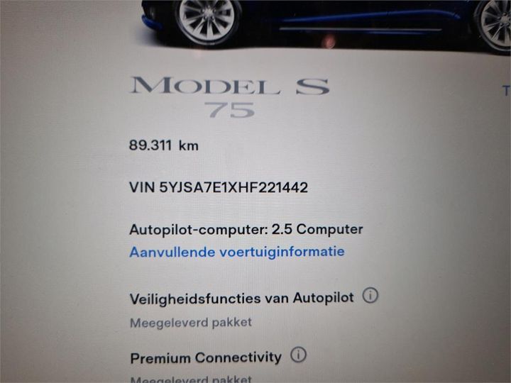 Photo 10 VIN: 5YJSA7E1XHF221442 - TESLA S 