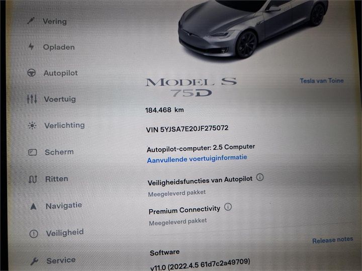 Photo 10 VIN: 5YJSA7E20JF275072 - TESLA S 