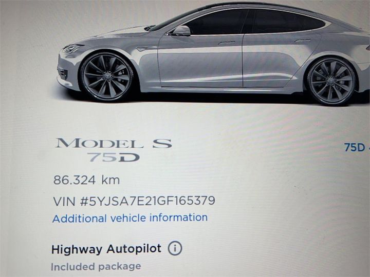 Photo 10 VIN: 5YJSA7E21GF165379 - TESLA S 