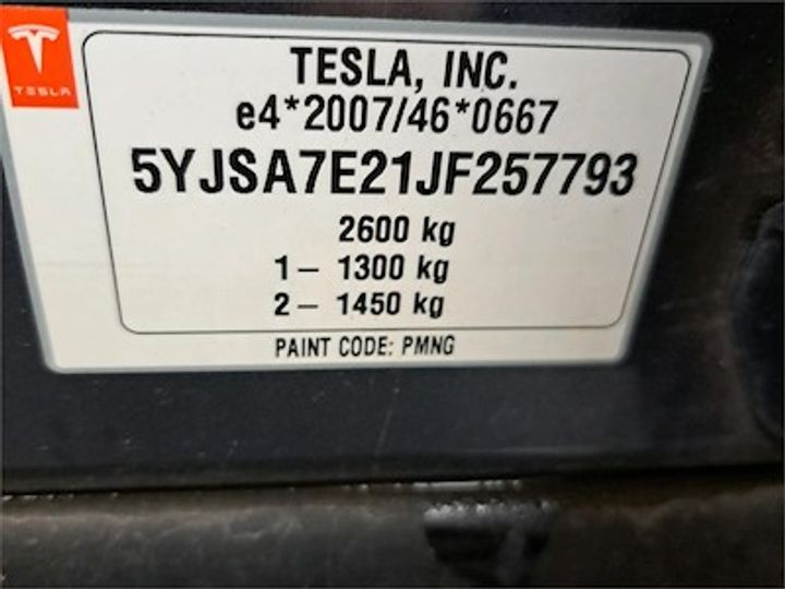 Photo 11 VIN: 5YJSA7E21JF257793 - TESLA MODEL S - 2016 