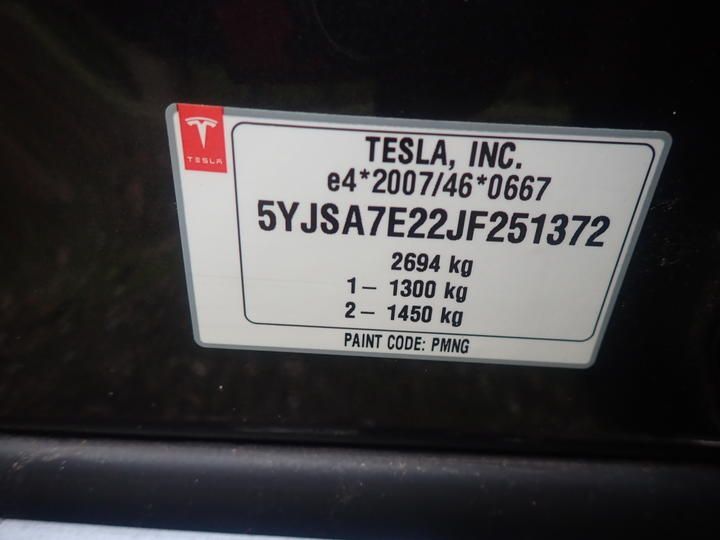 Photo 19 VIN: 5YJSA7E22JF251372 - TESLA MODEL S HATCHBACK 