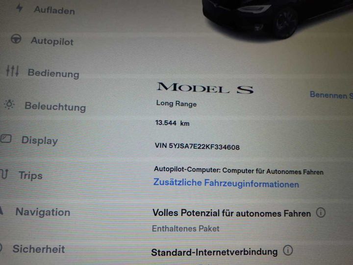 Photo 12 VIN: 5YJSA7E22KF334608 - TESLA MODEL S MAXIMALE 