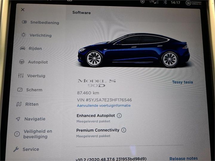 Photo 10 VIN: 5YJSA7E23HF176546 - TESLA S 