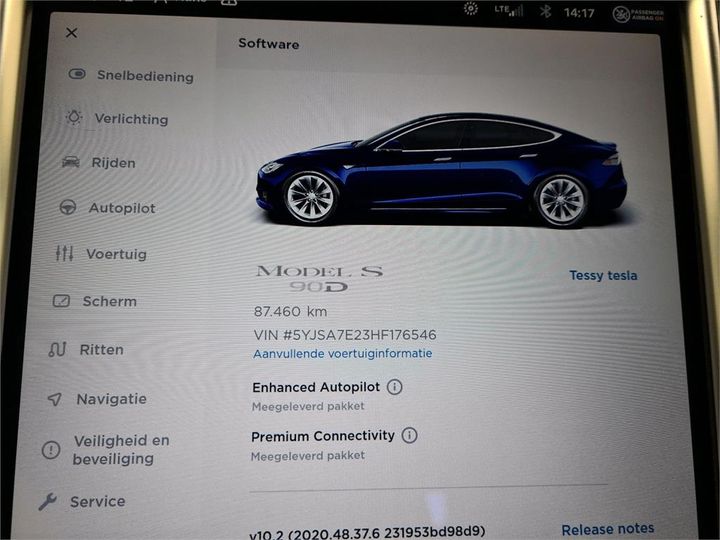 Photo 20 VIN: 5YJSA7E23HF176546 - TESLA S 