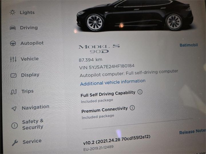 Photo 10 VIN: 5YJSA7E24HF180184 - TESLA S 