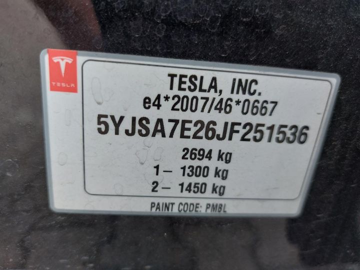 Photo 28 VIN: 5YJSA7E26JF251536 - TESLA MODEL 