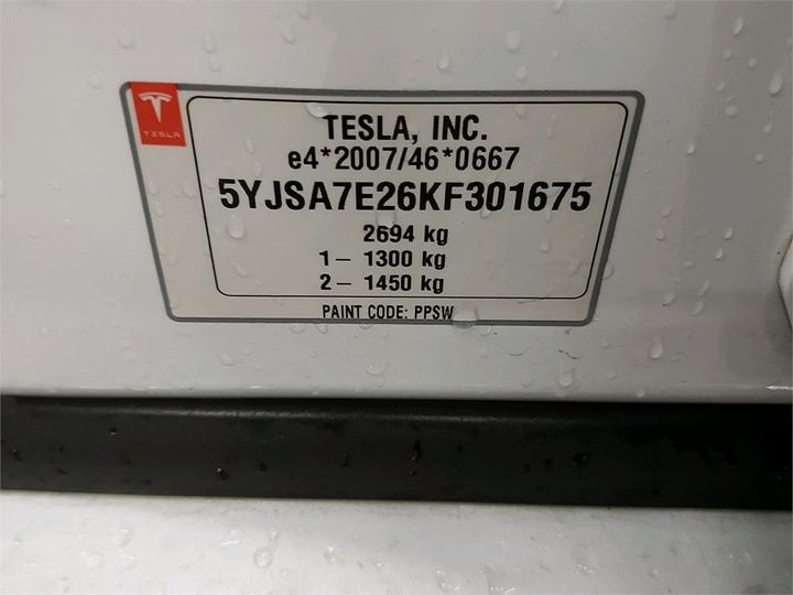 Photo 6 VIN: 5YJSA7E26KF301675 - TESLA S 