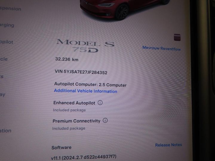 Photo 3 VIN: 5YJSA7E27JF284352 - TESLA MODEL S 