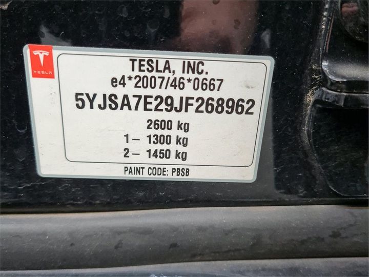 Photo 8 VIN: 5YJSA7E29JF268962 - TESLA S 