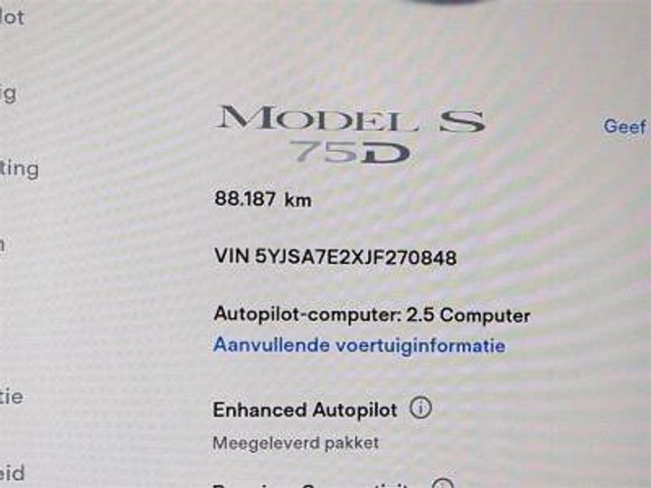 Photo 16 VIN: 5YJSA7E2XJF270848 - TESLA MODEL S 