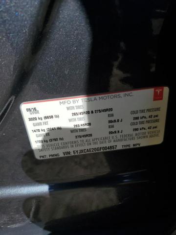 Photo 12 VIN: 5YJXCAE20GF004857 - TESLA MODEL X 