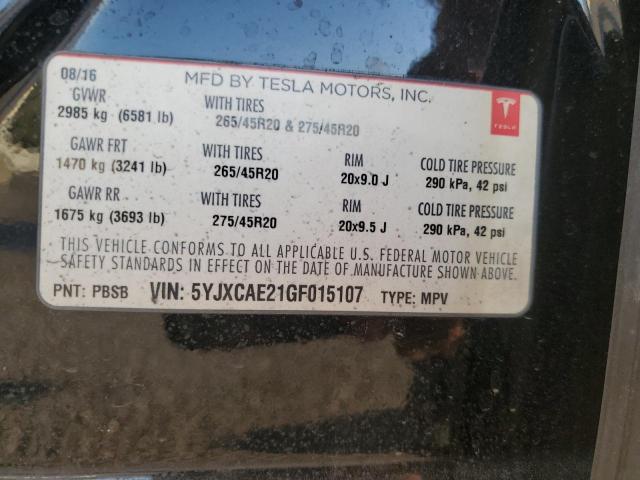 Photo 13 VIN: 5YJXCAE21GF015107 - TESLA MODEL X 