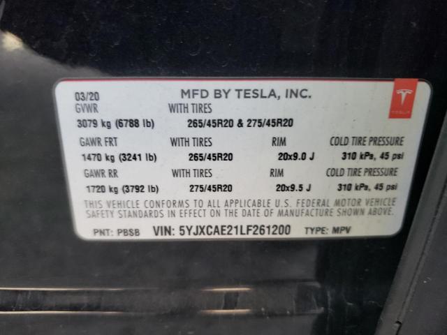 Photo 9 VIN: 5YJXCAE21LF261200 - TESLA MODEL X 