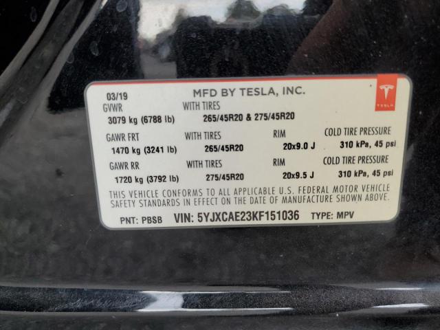 Photo 11 VIN: 5YJXCAE23KF151036 - TESLA MODEL X 