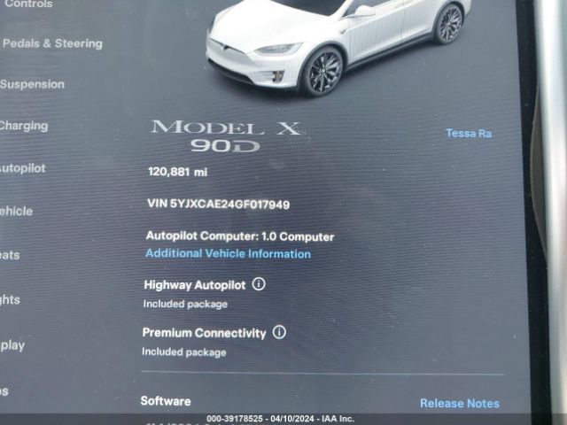 Photo 6 VIN: 5YJXCAE24GF017949 - TESLA MODEL X 