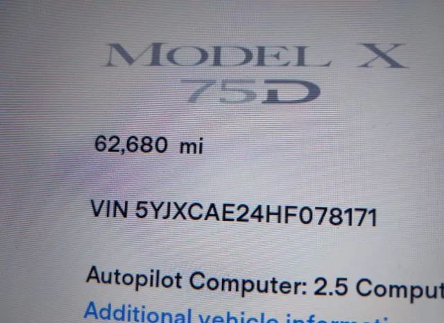 Photo 6 VIN: 5YJXCAE24HF078171 - TESLA MODEL X 