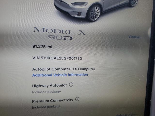 Photo 8 VIN: 5YJXCAE25GF001730 - TESLA MODEL X 