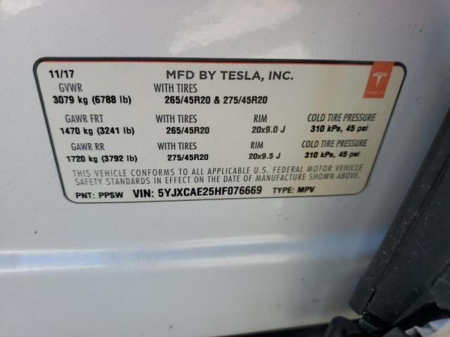 Photo 11 VIN: 5YJXCAE25HF076669 - TESLA MODEL X 