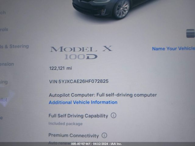 Photo 6 VIN: 5YJXCAE26HF072825 - TESLA MODEL X 