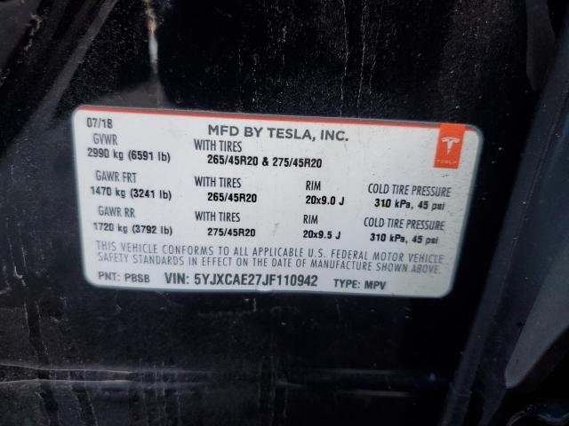 Photo 12 VIN: 5YJXCAE27JF110942 - TESLA MODEL X 