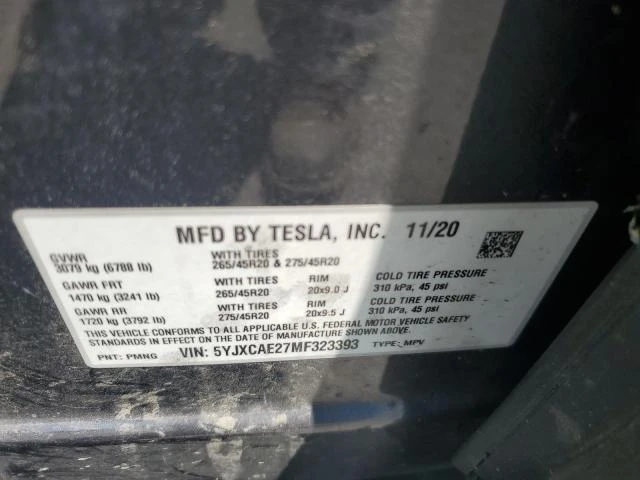 Photo 13 VIN: 5YJXCAE27MF323393 - TESLA MODEL X 