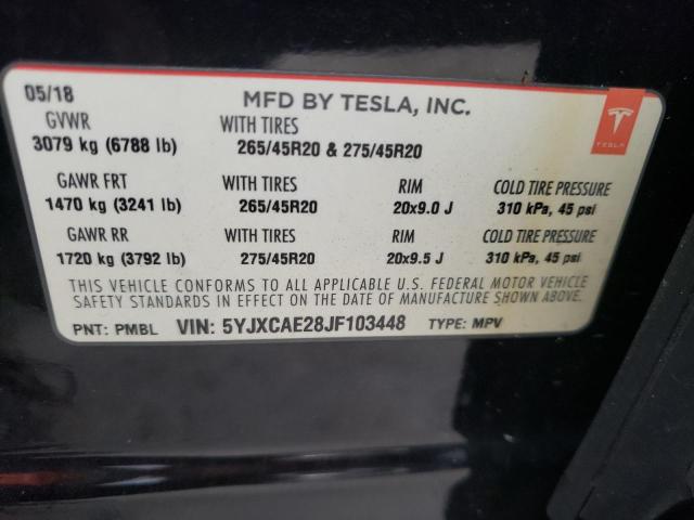 Photo 9 VIN: 5YJXCAE28JF103448 - TESLA MODEL X 