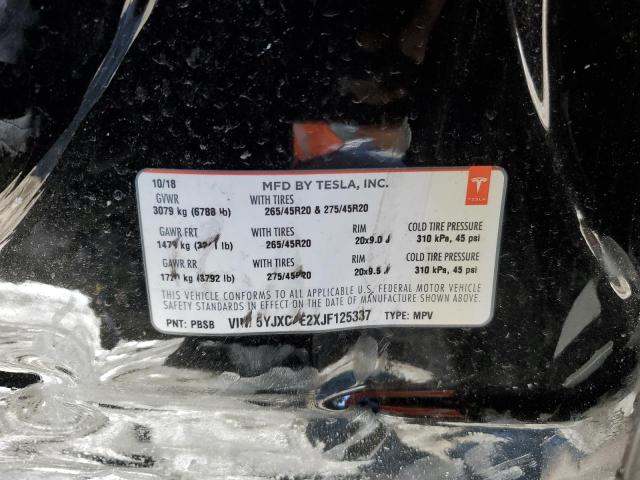 Photo 12 VIN: 5YJXCAE2XJF125337 - TESLA MODEL X 