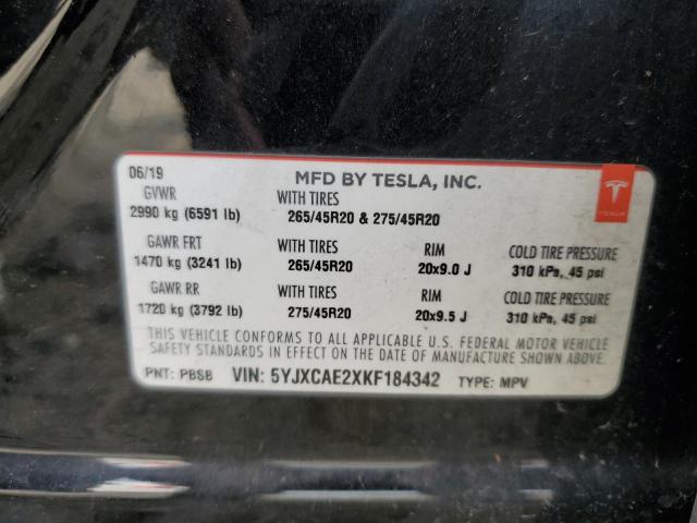 Photo 11 VIN: 5YJXCAE2XKF184342 - TESLA MODEL X 