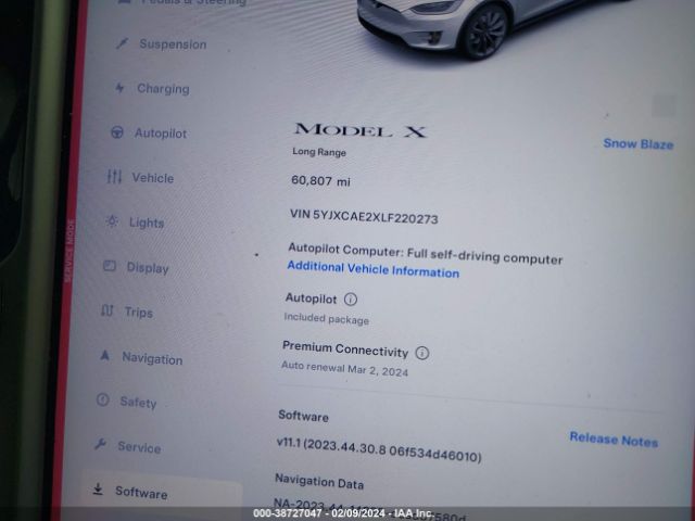 Photo 6 VIN: 5YJXCAE2XLF220273 - TESLA MODEL X 