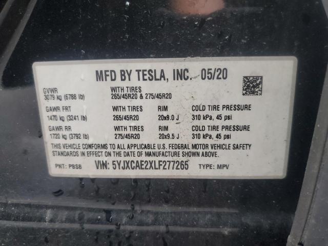 Photo 12 VIN: 5YJXCAE2XLF277265 - TESLA MODEL X 